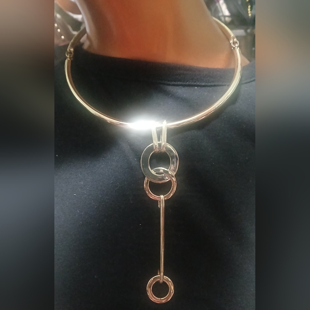 Chico's Gold Statement Collar Necklace